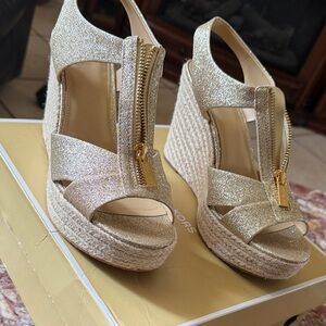 Michael Kors Glittering Gold Wedges